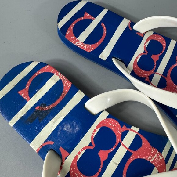 Authentic Coach Kali Jelly/Popular Nautical Striped Sz. 7B Flip Flops - Picture 10 of 11